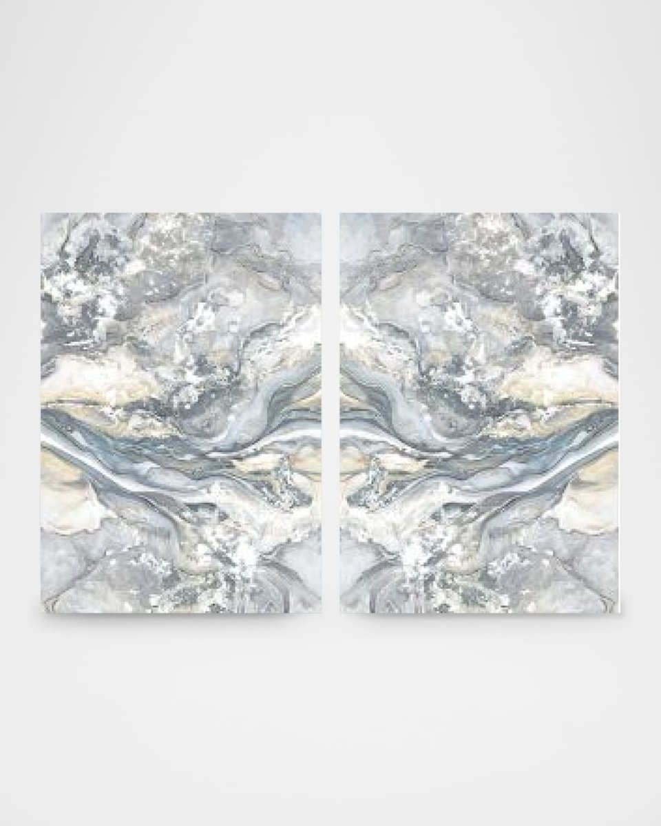 "Soft Grey Shadows" Framed Giclee Diptych